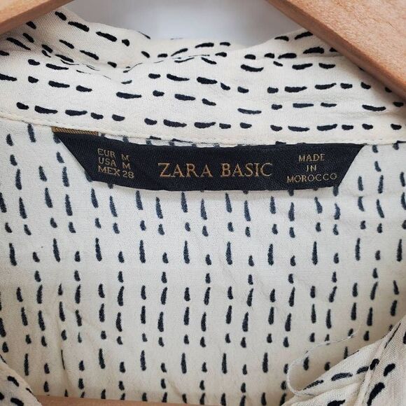 Zara Women's Oversized Button Front Shirt Classic Print Flowy Size Medium - Picture 3 of 7